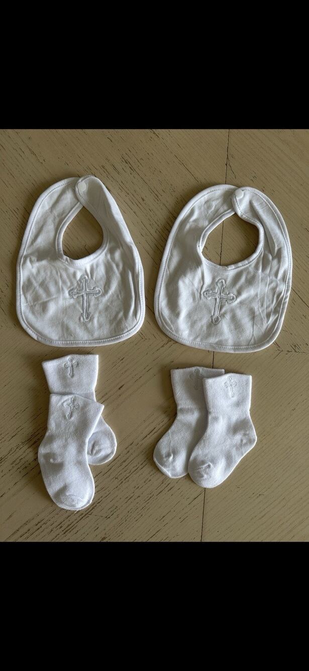 Jiuguva 4 Pcs Baptism Christening Gifts Set White
